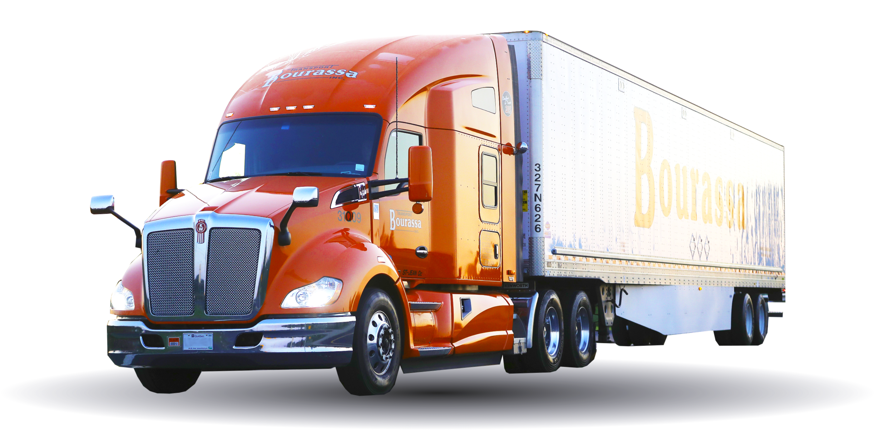 Camion remorque Transport Bourassa.